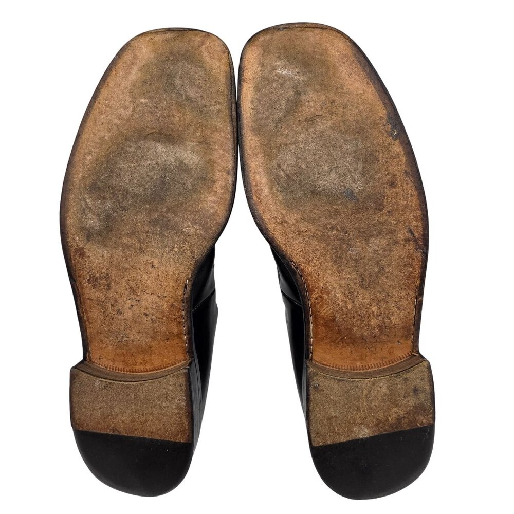 Vintage Mauri Millennium Men Size 13 Black Leather Dress Shoes Italy Bit Loafers - Picture 3 of 11